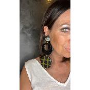 Boucles Oreilles noir et vert 