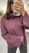 Pull col rond + cache cou amovible bordeaux 054-260004 BSB