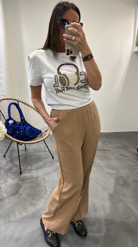 Pantalon fluide camel PICASSO G&M