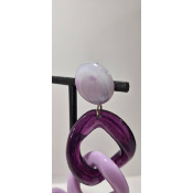 Boucles Oreilles maillons violet 