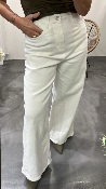 Pantalon jeans large blanc KXJE0294 KKS