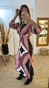 Robe longue Rose et noir MASAMY ANGE