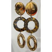 Boucles Oreilles doré et pailleté doré