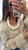 Pull vanille lurex doré SALVADOR GM