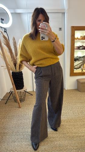 Pantalon palazzo imprimé marron et bleu PD08YBUA DIXIE