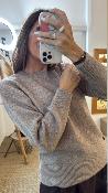 Pull manches longues col rond beige WKV053 NT