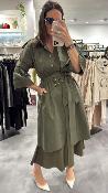 Veste trench long kaki KXSP0003 KKS 