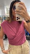 Tee shirt vieux rose froncé M3162M MR