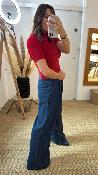Pull manches courtes rouge bordeaux PACOME EK
