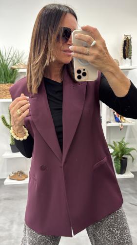 Veste Blazer sans manches bordeaux LC23KIC IMPERIAL