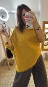 Pull oversize col rond moutarde MRK638 MR