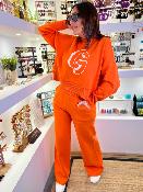 Pantalon en maille orange ANNIE GERTRUDE 