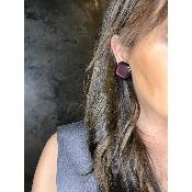 Boucles Oreilles rainbowl irisé rose