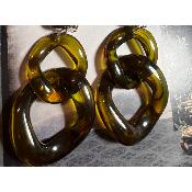 Boucles Oreilles Maillons KarenK Kaki
