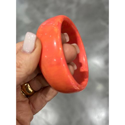 Bracelet jonc orange corail