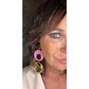 Boucles Oreilles double Evian rose doré