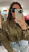 Chemise oversize ajourée kaki 51078219 MM