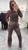Pantalon similicuir marron W38S0247 Souvenir 
