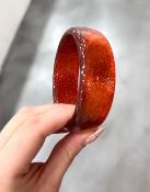 Bracelet jonc rouge pailleté