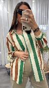 Chemise loose à rayures WWU042 NT