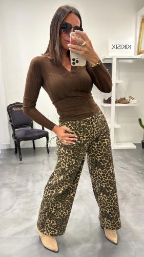 Pantalon Jeans léopard KXJE1092 KKS