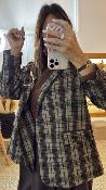 Veste Blazer oversize à carreaux marron et beige JDFNYEMP DIXIE