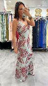 Robe longue bleu & terracotta M2391A MR