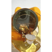 Boucles Oreilles maillons jaune orange miroir 
