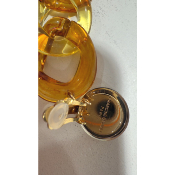 Boucles Oreilles maillons jaune orange miroir 