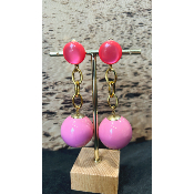 Boucles Oreilles clips rose Irma