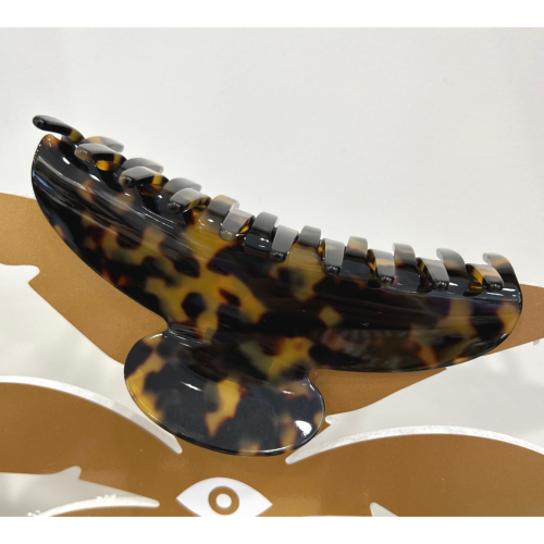 Pince à cheveux en acétate de cellulose marron et noir XL