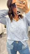 Pull col V bleu ciel MANTIA LPE