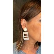 Boucles Oreilles gris clair
