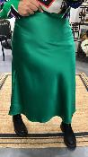 Jupe longue satinée fluide VERT AP2077