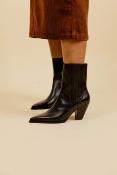 Bottines santiag en cuir noir LAURENCE EMILIE K