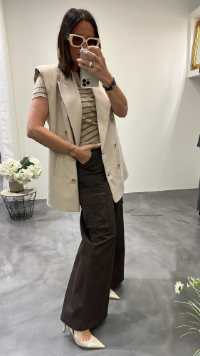 Pantalon cargo chocolat KSPA7629 KKS