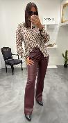 Pantalon similicuir bordeaux W38S0247 Souvenir 
