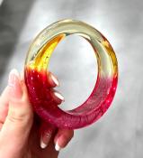 Bracelet jonc rose et jaune 