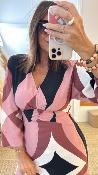 Robe longue Rose et noir MASAMY ANGE