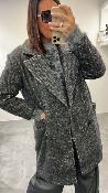 Manteau mi-long gris chiné NAELIS 