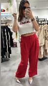 Pantalon rouge fluide  M8341P MM