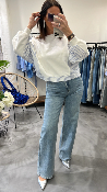 Pull bi-matière bLANC KXMA0186 KKS