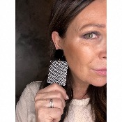 Boucles Oreilles  Dakar noir blanc