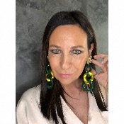 Boucles Oreilles maillons vert 