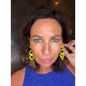 Boucles Oreilles maillons jaune vert