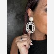 Boucles Oreilles acétate blanc 