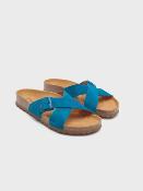 Sandales bleu cuir WSU002 NiceThings