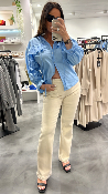 Pantalon jeans flare beige SONNY