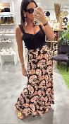 jupe noir imprimée cachemire JESSICA LPE