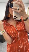 Robe courte brique cordes WWU038 NT